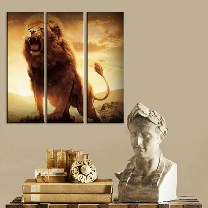 African Lion Home Decor Decorating Ideas Cafepress 5 Panel Wall Art Lion Painting Canvas Picture Modern Home Decor For Living
