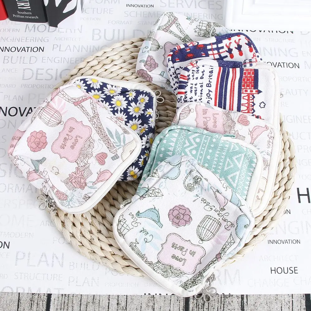 

New type Protable Women Floral Tampon Storage Bag Sanitary Napkin Package Cosmetic Bag makeup bag
