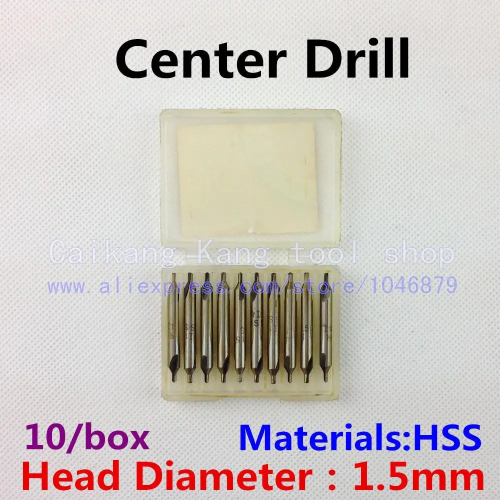 10/коробка, 60 градусов центр дрель, без защитной конический композитный центр сверла 60 градусов, высокоскоростной стали HSS. 1.5 мм