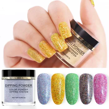 

Nail art diamond glitter powder 10 colors gold blue grey pink laser nail powder superfine rainbow nail dipping powder MZ090