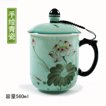 Houmaid посуда для напитков ручная роспись чай с лотосом чашка с подарочной коробкой керамические чайные чашки с чехлами фарфоровая чашка и блюдцами