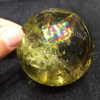 

2019 hot 1pcs 60MM 100% Natural yellow crystal healing ball natural crystal reiki healing home decoration Free shipping