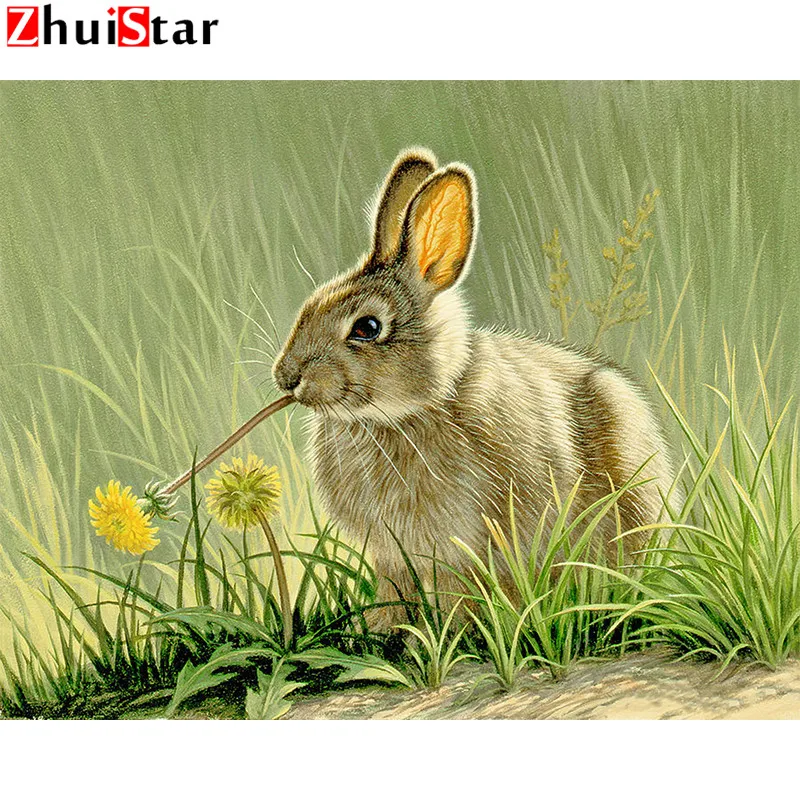 

Rhinestone 5D DIY Diamond Painting Animal Rabbit Mosaic Cross Stitch Art Pattern Diamond Embroidery Craft Home Decoration ZWQ