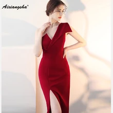 Vestidos de Festa de gala 2018 Prom Vestidos Longos Vestidos de fiesta largos elegantes Vestidos Sexy Personalizado Com Fenda Transporte Rápido