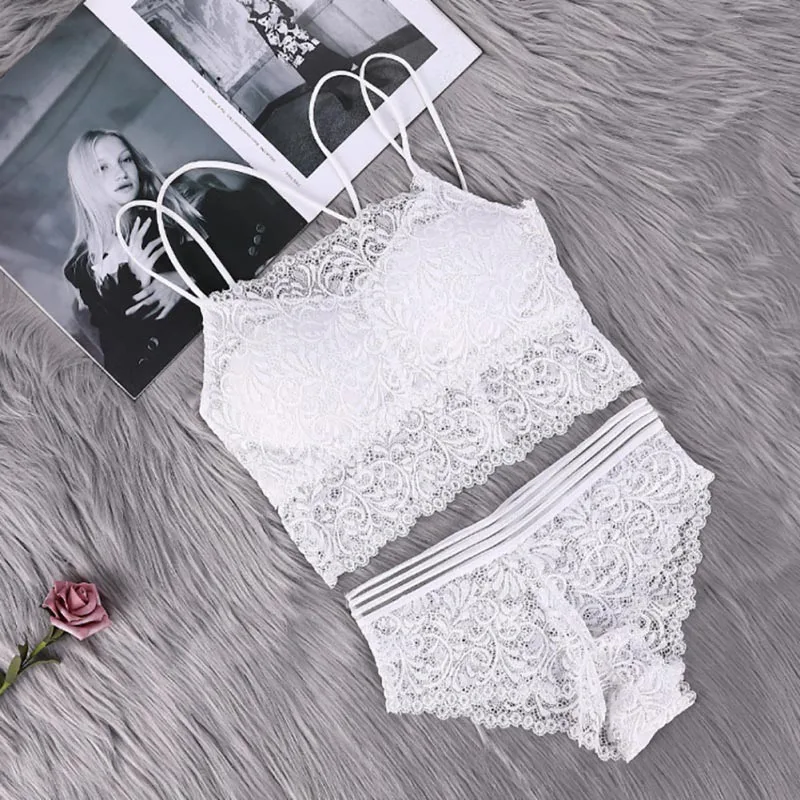 Transparent Lace Bra and Panty Set Women Sexy Lingerie Bra Set Intimates Ladies Underwear Set