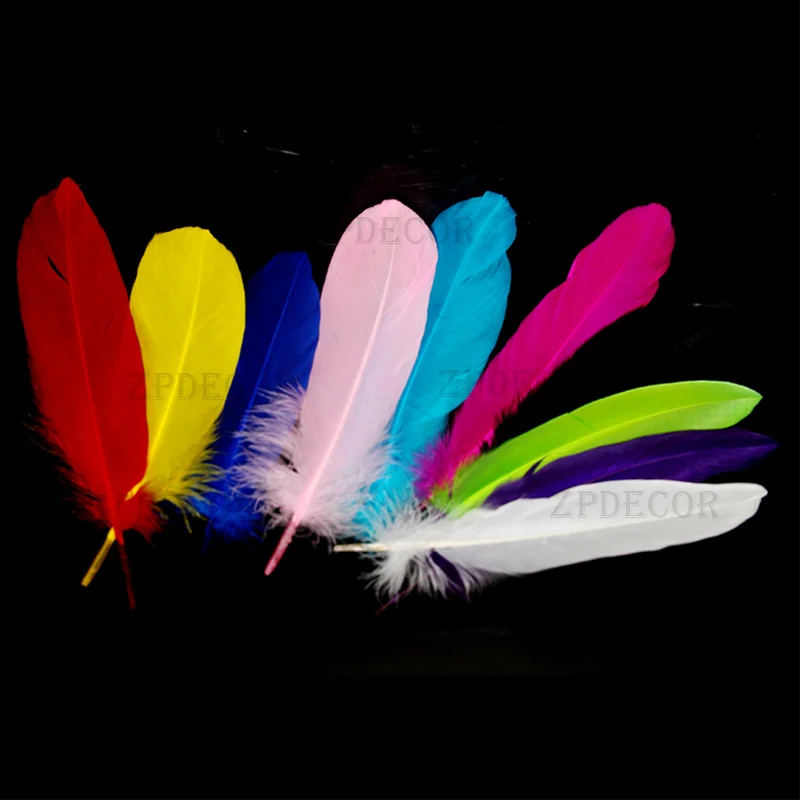 

Wholesale 50 pieces 6-8 inches /15-20 cm Goose Satinettes Loose Feathers diy decoration