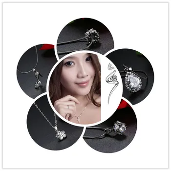 

Zircon Raindrop Teardrop Snowflake Ball Circle Round Pendant Necklace Lucky Clover Flower High Heel Snake Necklace jewelry