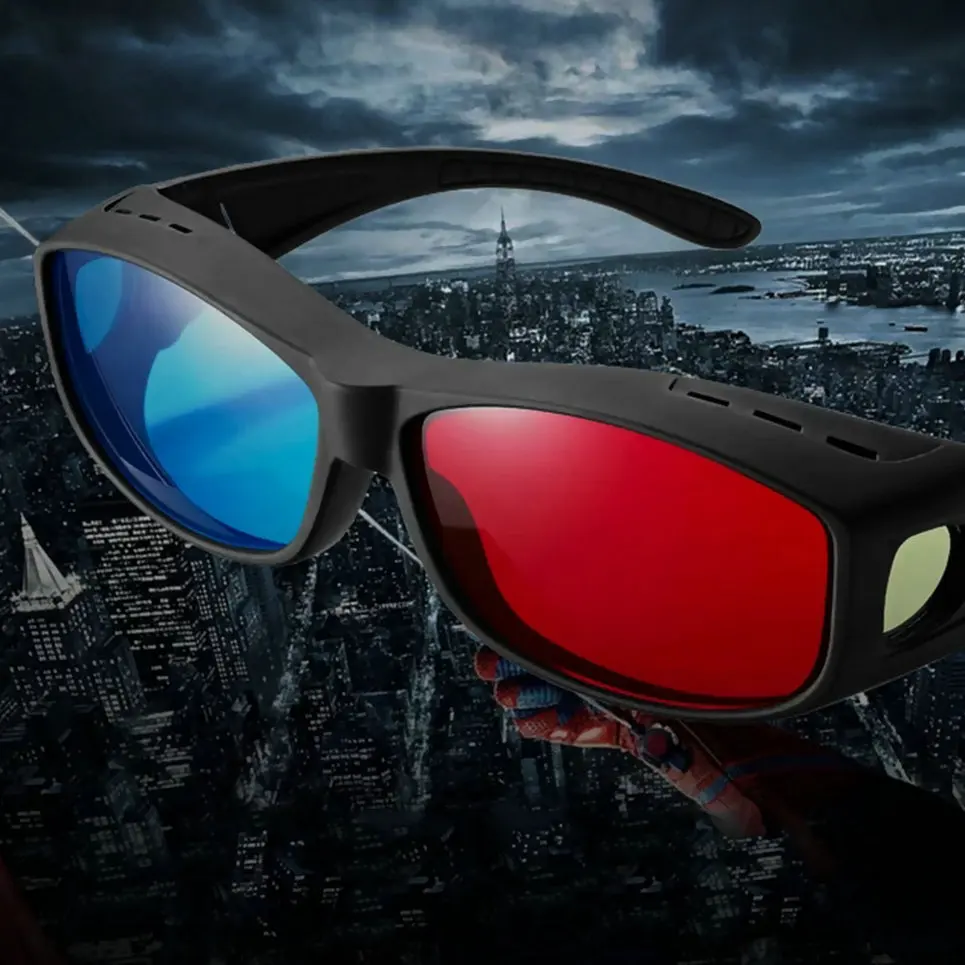 Universal Type 3D Glasses TV Movie Dimensional Anaglyph Video Frame Glasses DVD Game Anaglyph 3D Plastic Glasses Cheap And Hot