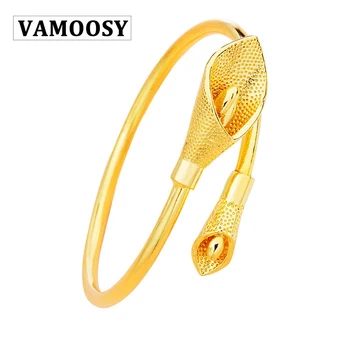 

VAMOOSY 2018 New Fashion Simple Women Bracelets & Bangles BOHO Style Bracelets 24K Gold color Flower Wholesale Women Bangles