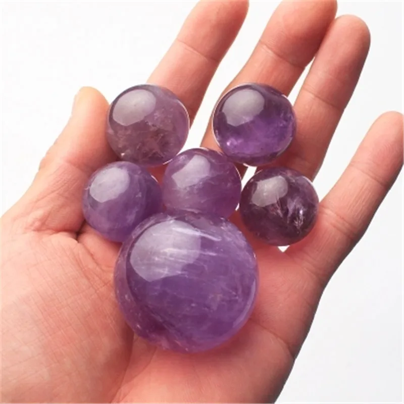 Натуральные камни аметистовый шарик круглый минеральной руды образцы Фиолетовый Кристалл кварц домашний стол украшения рейки фэншуй коллекция