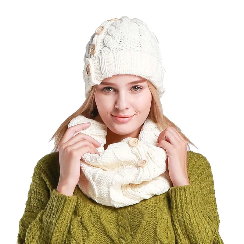 Комплект из 2 предметов, зимняя шапка и шарф, женские теплые зимние шапочки, Модный комплект, женская шапка, шарф, шапка, Gorros Y Bufanda Mujer Invierno