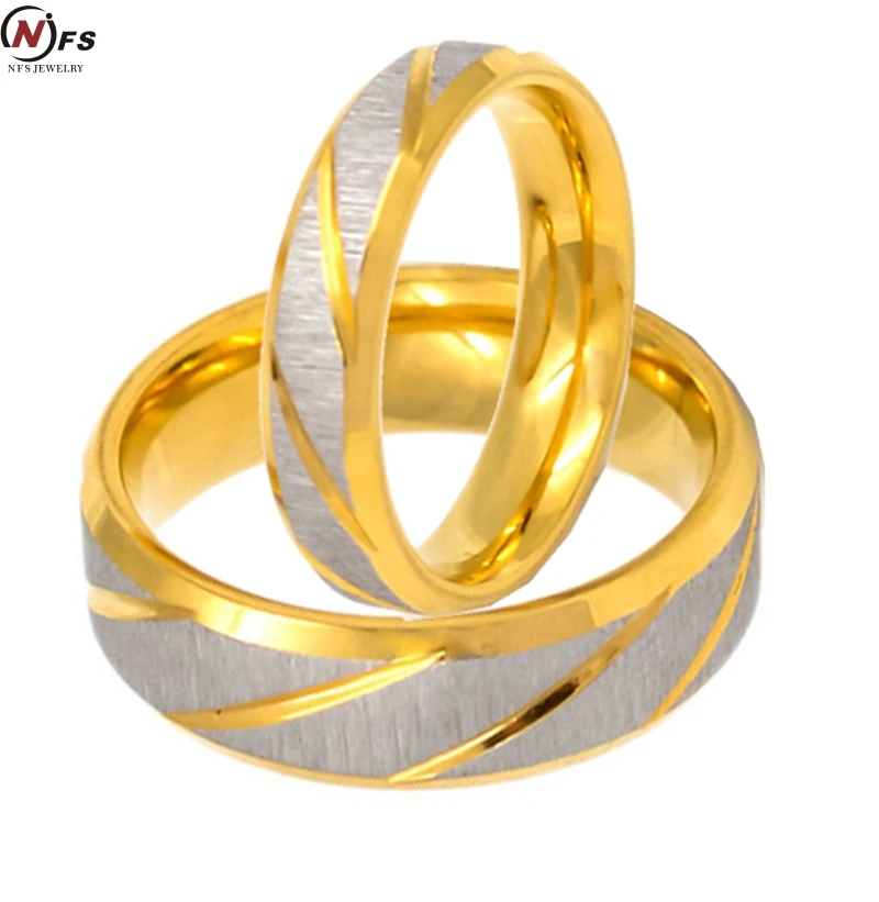 nfs gold color custom alliance twill stainless steel wedding bands couples rings sets for him and her anillos de boda anel ouro - Cheap Wedding Rings Sets For Him And Her nfs gold color custom alliance twill stainless steel wedding bands couples rings sets for him and her anillos de boda anel ouro - Cheap Wedding Rings Sets For Him And Her