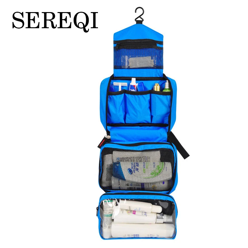 SEREQI Waterproof Portable Oxford Cloth Travel Cosmetic Bag Hanging Wash Neutral Make Up Organizer Bathroom | Багаж и сумки