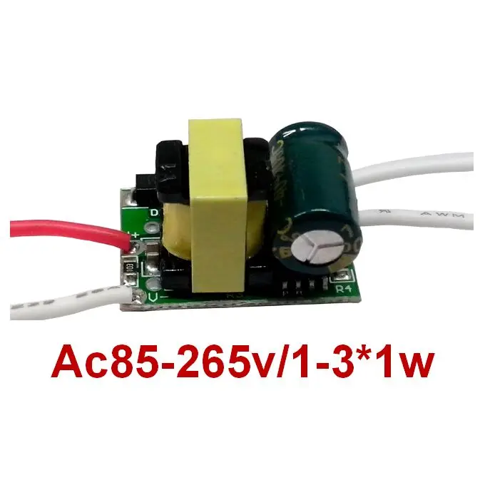 

100pcs Mini built-in Constant Current LED Power Supply bulb lights Adapters GU10 E27 LED Driver AC85-265V To DC9-12V 3W MAX