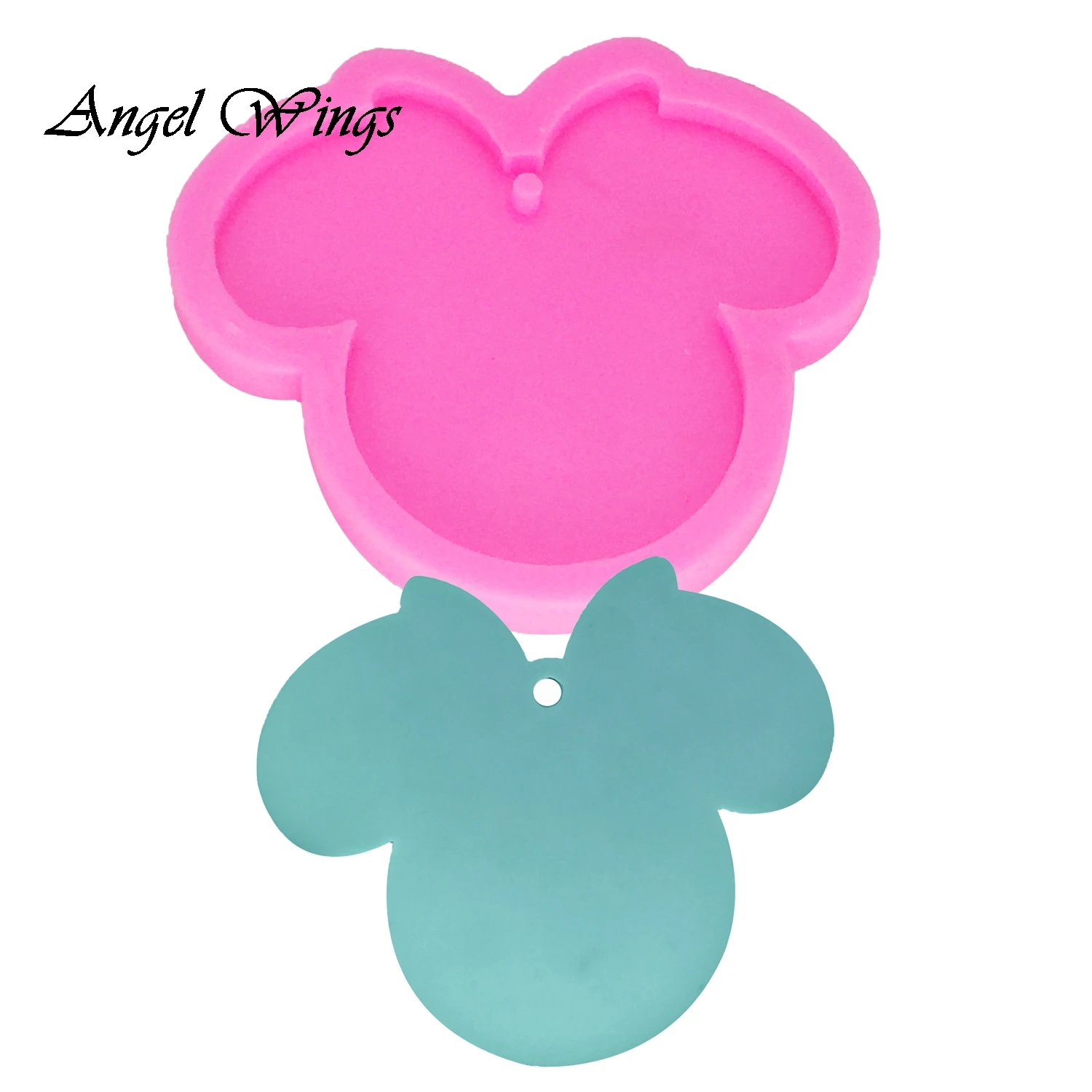 

DIY Shiny Cartoon mouse head Silicone key ring Pendant with hole accessories mold for Key Chain Craft Clay resin Molds DY0060
