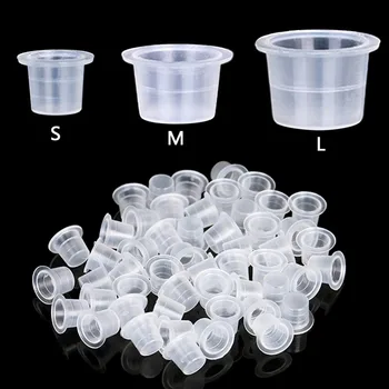 

1000Pcs/Bag Plastic Microblading Tattoo Ink Cap Clear Classic Tattoo Ink Cups Tatoo Pigment Cup Cap Supply Free shipping