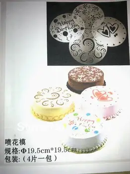 

4 pcs set birthday cake icing sugar Spray flour sieve cake spray print sugar sieve baking tools