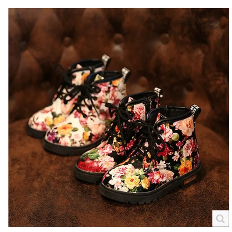 

Child 2018 martin female boots child print baby boots with a single shoes girls boots