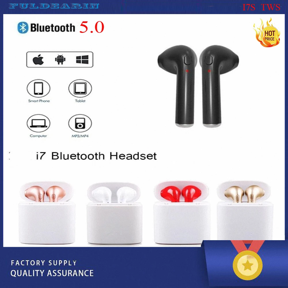 I7s tws наушники в ухо Bluetooth беспроводные гарнитура с зарядным боксом микрофон fone de