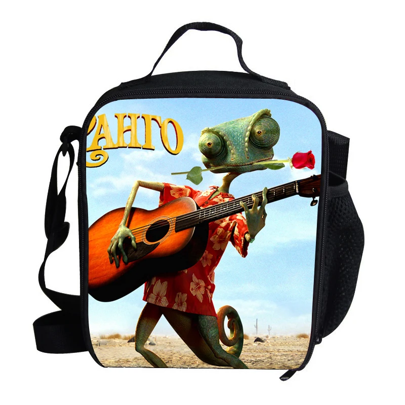Cute Small Kids Insulated Lunch Bag For Children Boys Girls Rango Print