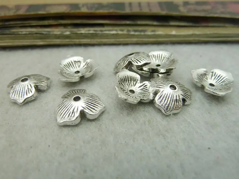 

50Pcs Antique Silver Clover Beads Cap Jewlery Findings
