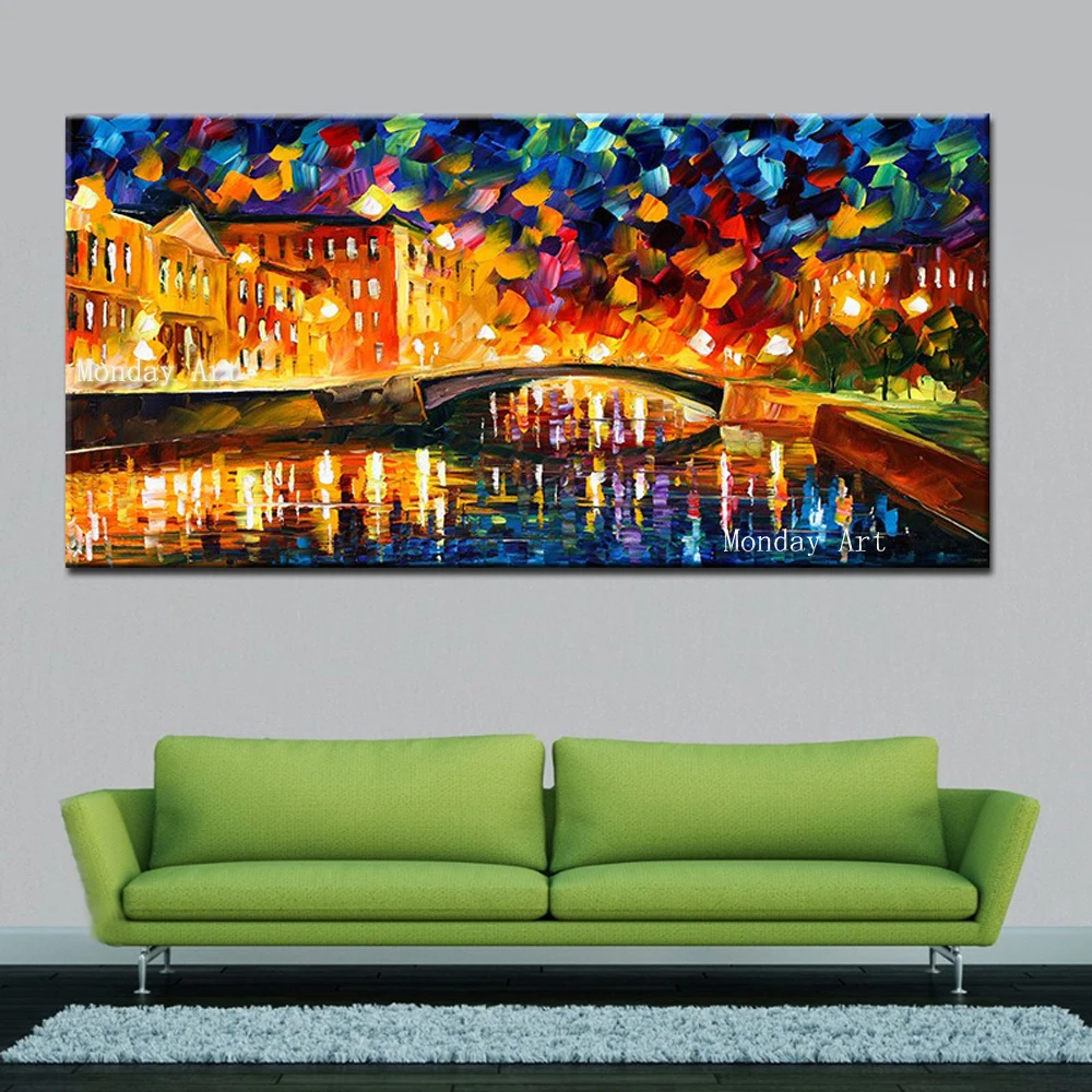 Hand-Painted-Acrylic-Texture-Impression-Landscape-Palette-Knife-Painting-on-Canvas-Paris-Street-Picture-Wall-Art (5)