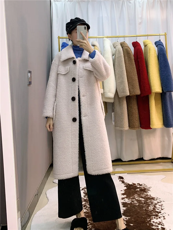 OFTBUY зимняя женская куртка из натурального меха, пальто для стрижки овец, женское длинное пальто из овечьей шерсти, шерстяная верхняя одежда, уличная одежда