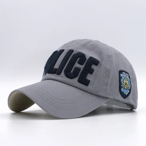 [NORTHWOOD] Высокое качество полиции шапки унисекс бейсболки мужские Snapback кепки s регулируемые Snapback для взрослых - Цвет: Light gray