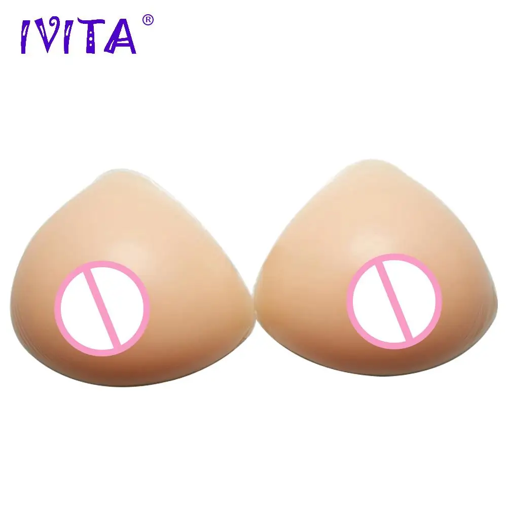 

IVITA 3200g/pair Triangle Realistic Silicone Artificial False Fake Breast Forms Fake Boobs For Women Mastectomy Crossdresser