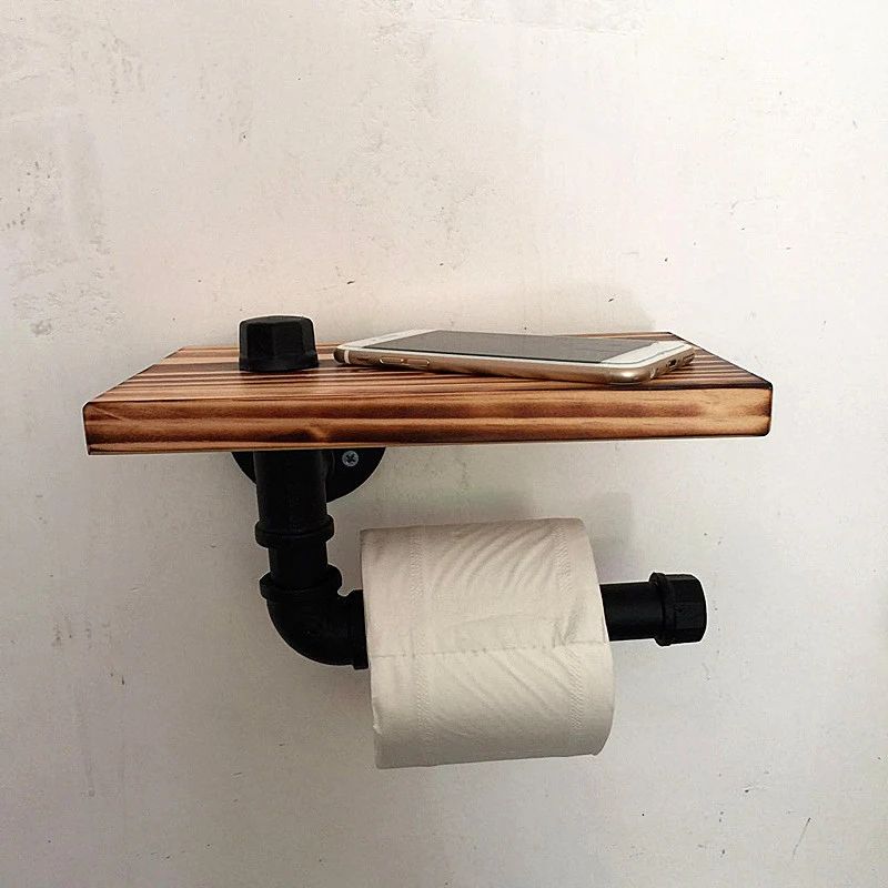 Vintage Style Towel Rack Holder Industrial Pipe Metal Wall-Mounted Towel Holder