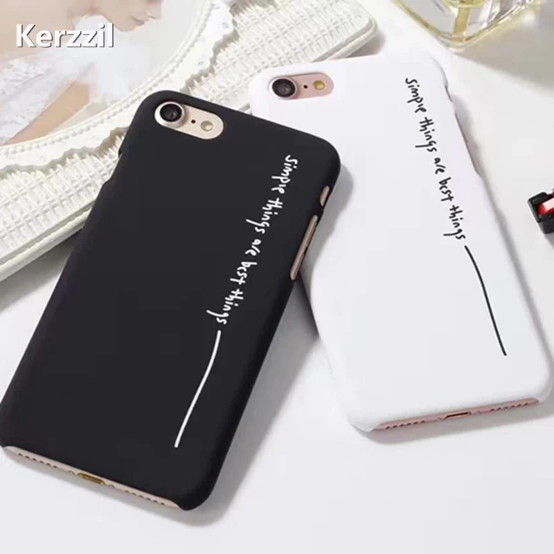 

Kerzzil Simple English Letters Case for iPhone 6 6S 6plus 7 7plus Simple letters Hard PC Cover Cases For iphone 7 Capa