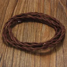 Лучшая цена 3 метра Ретро Винтаж 0,75 мм 2 ядра твист плетеный тканевый кабель провод красочный гибкий электрический шнур освещения