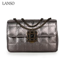 Famous Brand Design Luxury Real Sheepskin Chain Messenger Bag CC Plaid Diamond Evening Party Clutch Wedding Purse Gold Flap