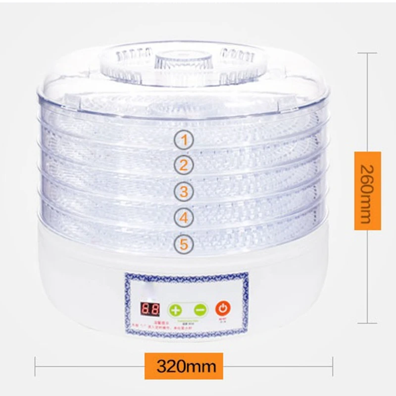 DMWD 220 В Главная DIY сушилка для овощей и фруктов Еда осушитель сушилка для фруктов и овощей снэк-pet Сухофрукты машины 5 Шестерни Температура