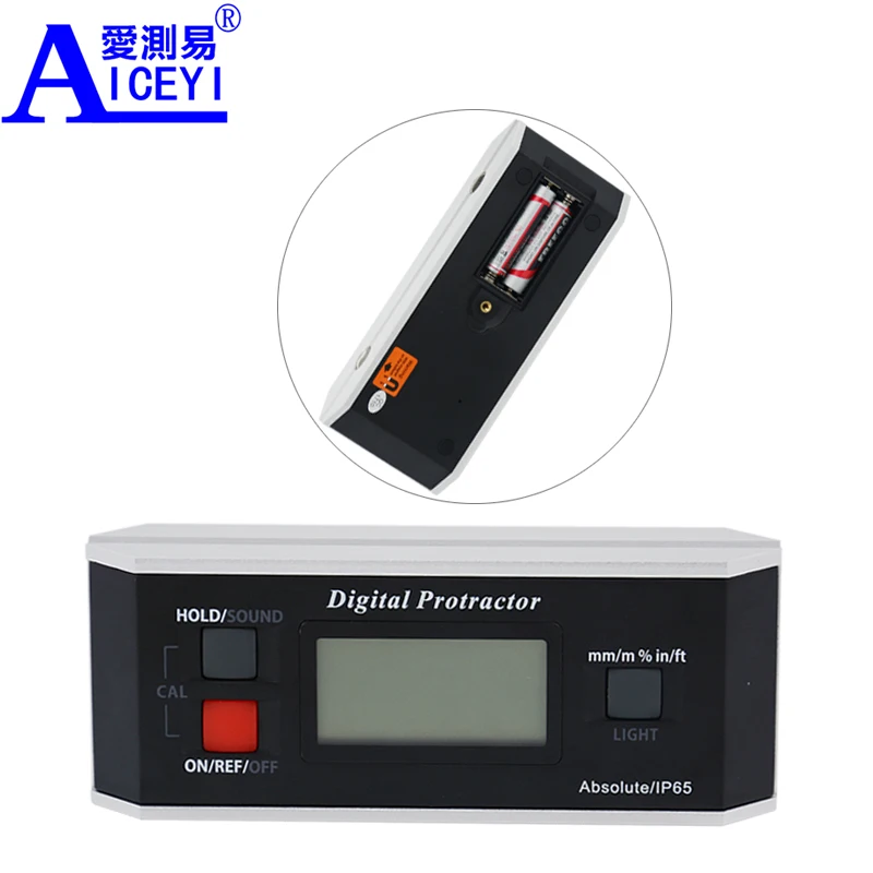 ACE Waterproof Digital Angle Finder Protractor backlight V Groove Alarm