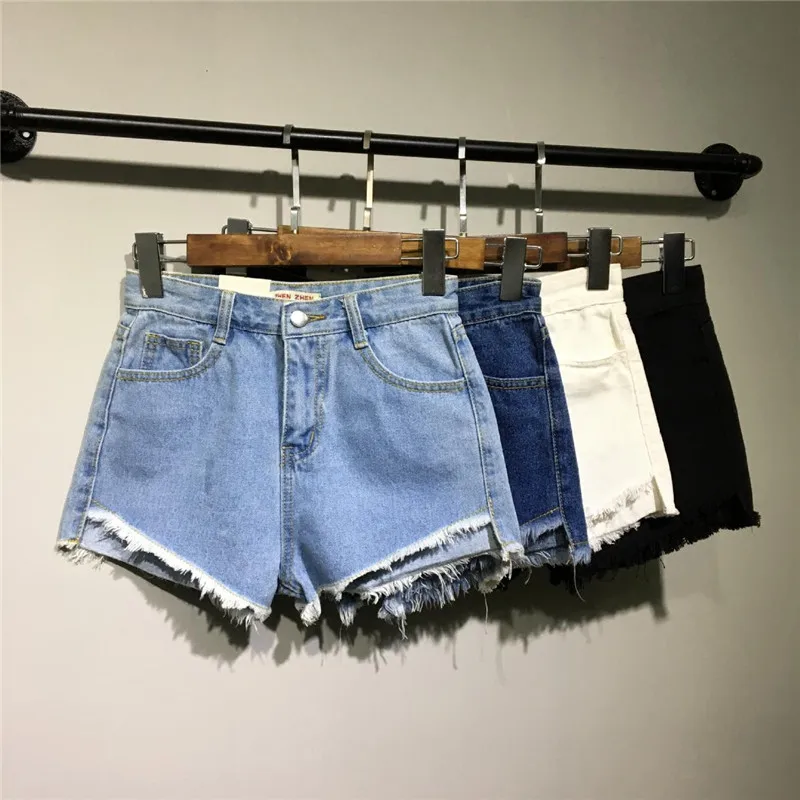 

Plus Size S-5XL High Waist Summer Teenager Girls Women Tassels Maxi Hot Denim Jeans Shorts