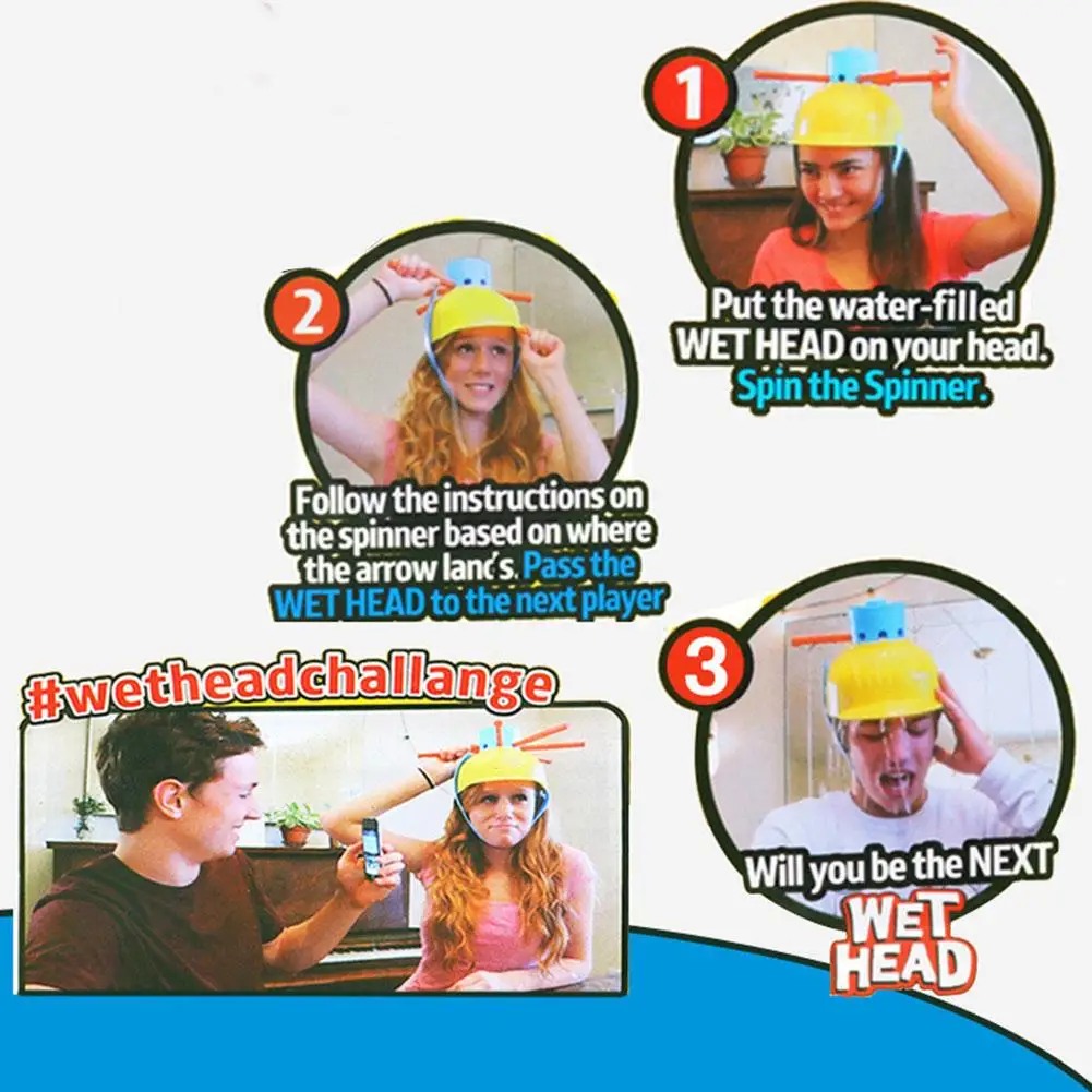 NEW Wet Head Hat Wet Funny Challenge Head Toys Water Roulette Game Kid Toys Great Game Gags Practical Jokes ON SALE