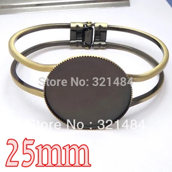 

Antique bronze 25mm Bezel Setting 100piece/Lot Cuff Bracelet Bangle Blank Base Wholesale