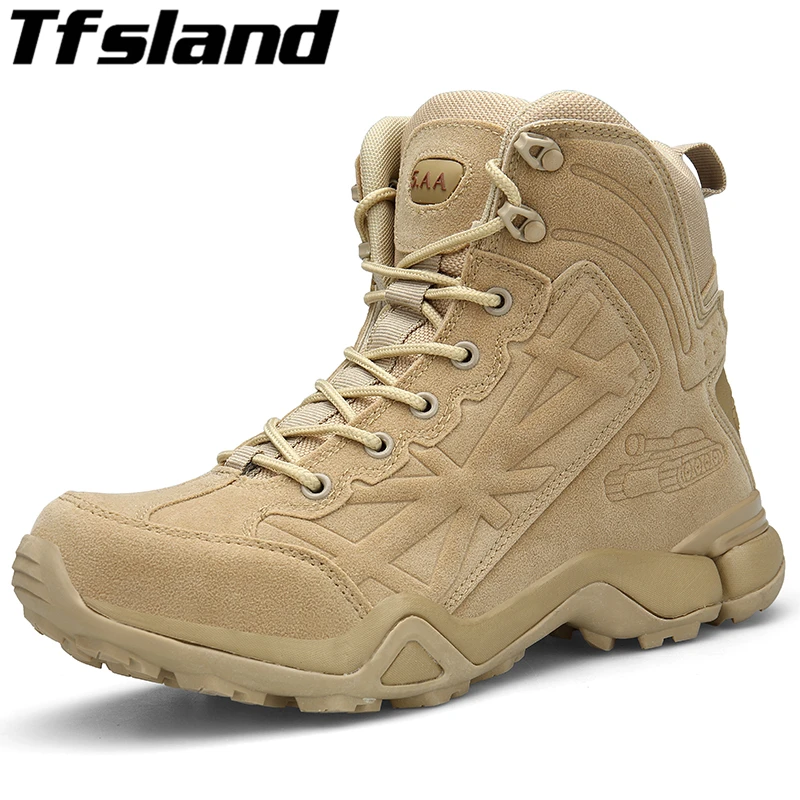 

Outdoor Sneakers Men Desert Tactical Boots Army Military Hiking Shoes Waterproof Hunting Trekking Shoes Men Ankle Combat Boots