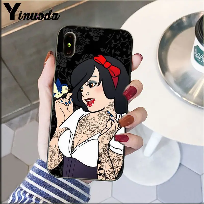 Yinuoda Татуированная принцесса Алиса Ариэль Жасмин дизайн телефона Обложка для Apple iPhone 8 7 6 6S Plus X XS MAX 5 5S SE XR