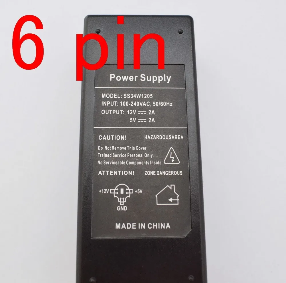 1 шт 6pin 100 V-240 V AC в DC 12 V/5 V 2A чехол для корпуса HDD адаптер питания 6 pin 2000mA EU US AU UK Plug