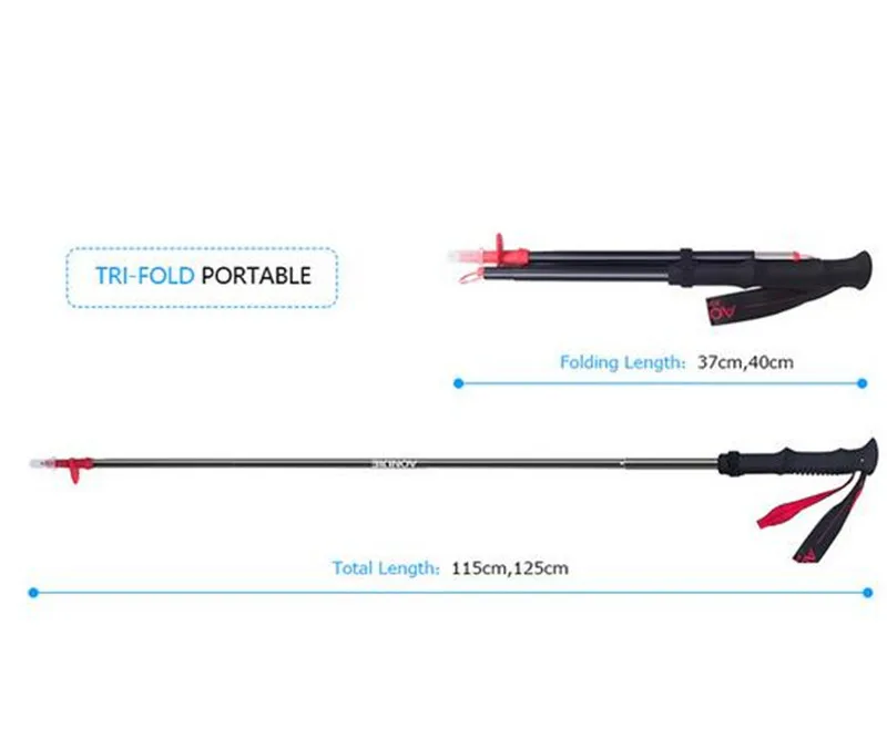AONIJIE ультра-светильник EVA складной Ультра светильник быстрой блокировки трекинговых Пеший Туризм полюс ходьба Бег Stick 3-х секционный