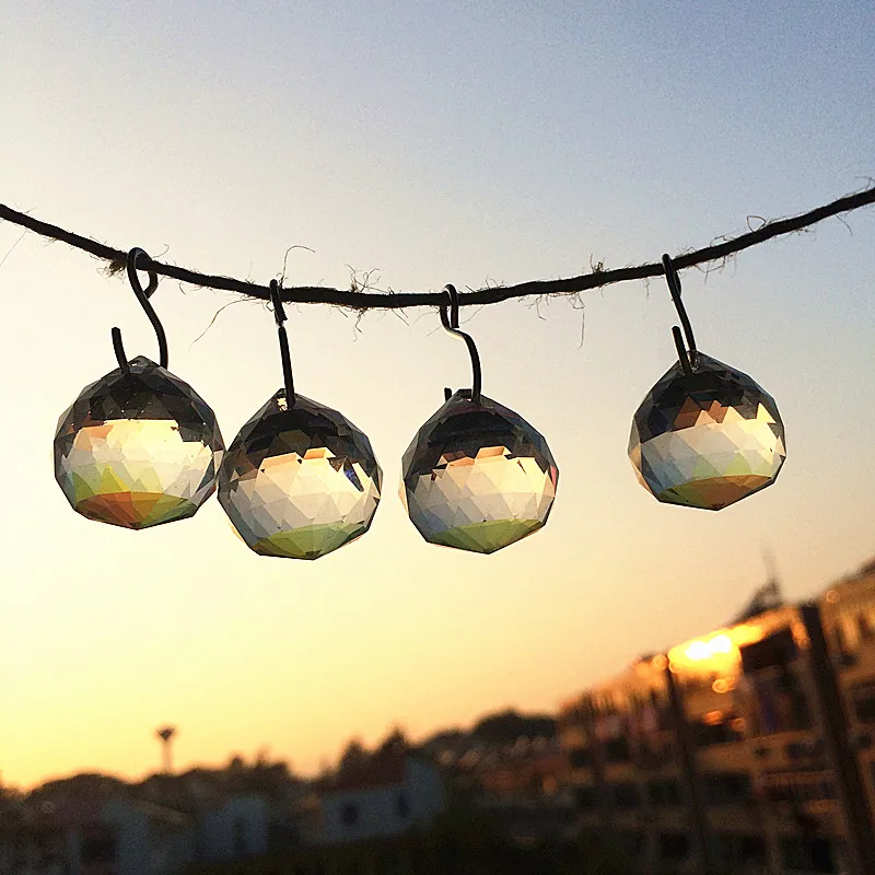 Wholesale 50pcs 20mm clear ABCrystal Faceted Balls Crystal Chandelier Parts suncatcher hanging drops Wedding Lamp Decoration