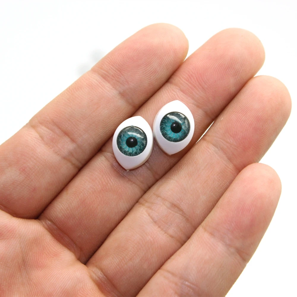 Не самоклеющиеся 50 шт. 8 мм reborn dolls Глаза Овальные Полые задние пластиковые глаза для кукольная маска DIY B глаза аксессуары для кукол
