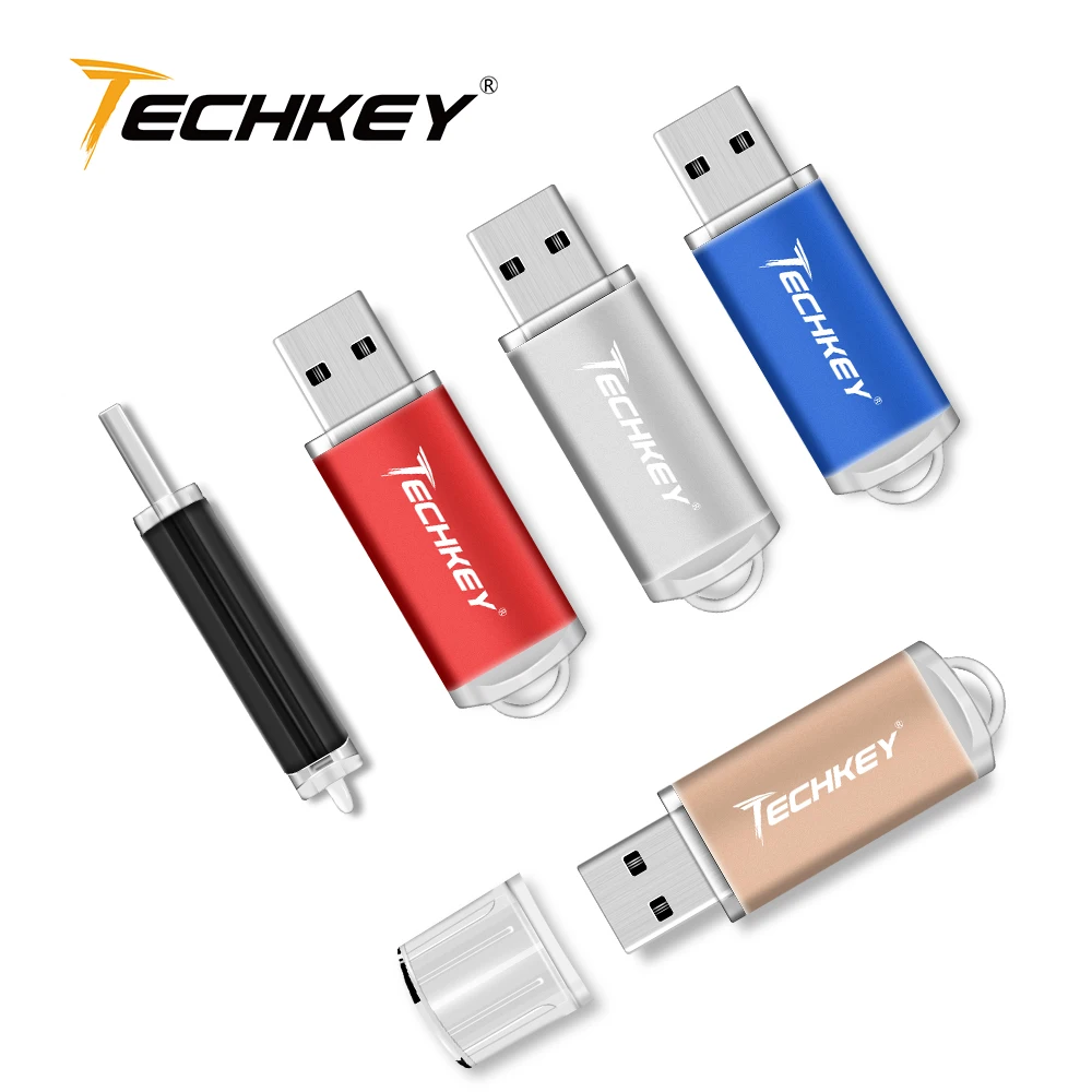Дешевый TECHKEY USB флеш накопитель 128 ГБ флеш накопитель 64 ГБ флеш накопитель 32 ГБ 16 ГБ флеш накопитель 4 Гб micro cle memoria usb карта памяти подарок u диск