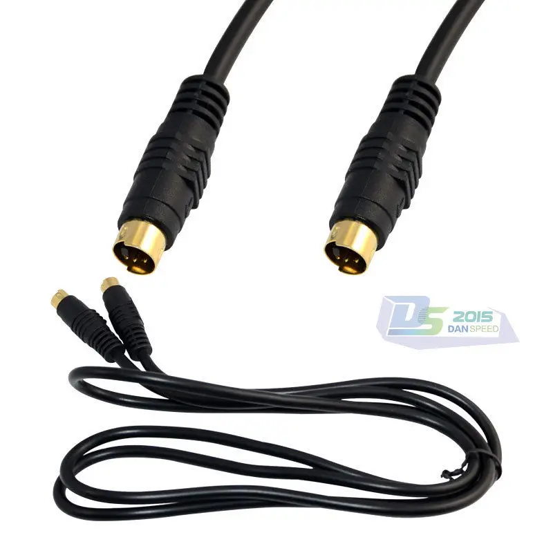 DANSPEED 1.5 متر 5ft 4 دبوس إس فيديو كابل ذكر إلى ذكر التلفزيون توصيل S-كابل فيديو العارض الفيديو دي في دي الذهب مطلي جديد DANSPEED 1.5 متر 5ft 4 دبوس إس فيديو كابل ذكر إلى ذكر التلفزيون توصيل S-كابل فيديو العارض الفيديو دي في دي الذهب مطلي جديد