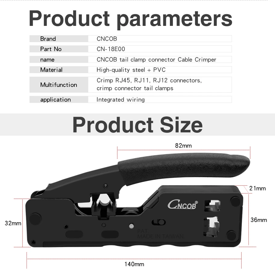 CNCOB кабель щипцы, хвост клип разъем сетевой кабель зажим, RJ45 8P сети RJ11 RJ12 6P телефон, компьютер обжимной инструмент