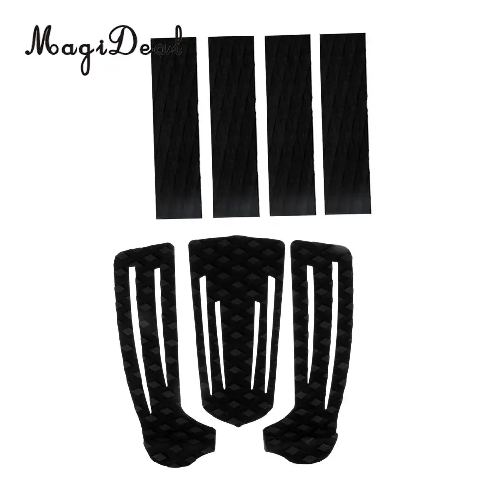 MagiDeal3 Pieces Non-Skid Traction Pad with 4 Pieces Surfing Surfboard Traction Funboard Pad Bar Grip