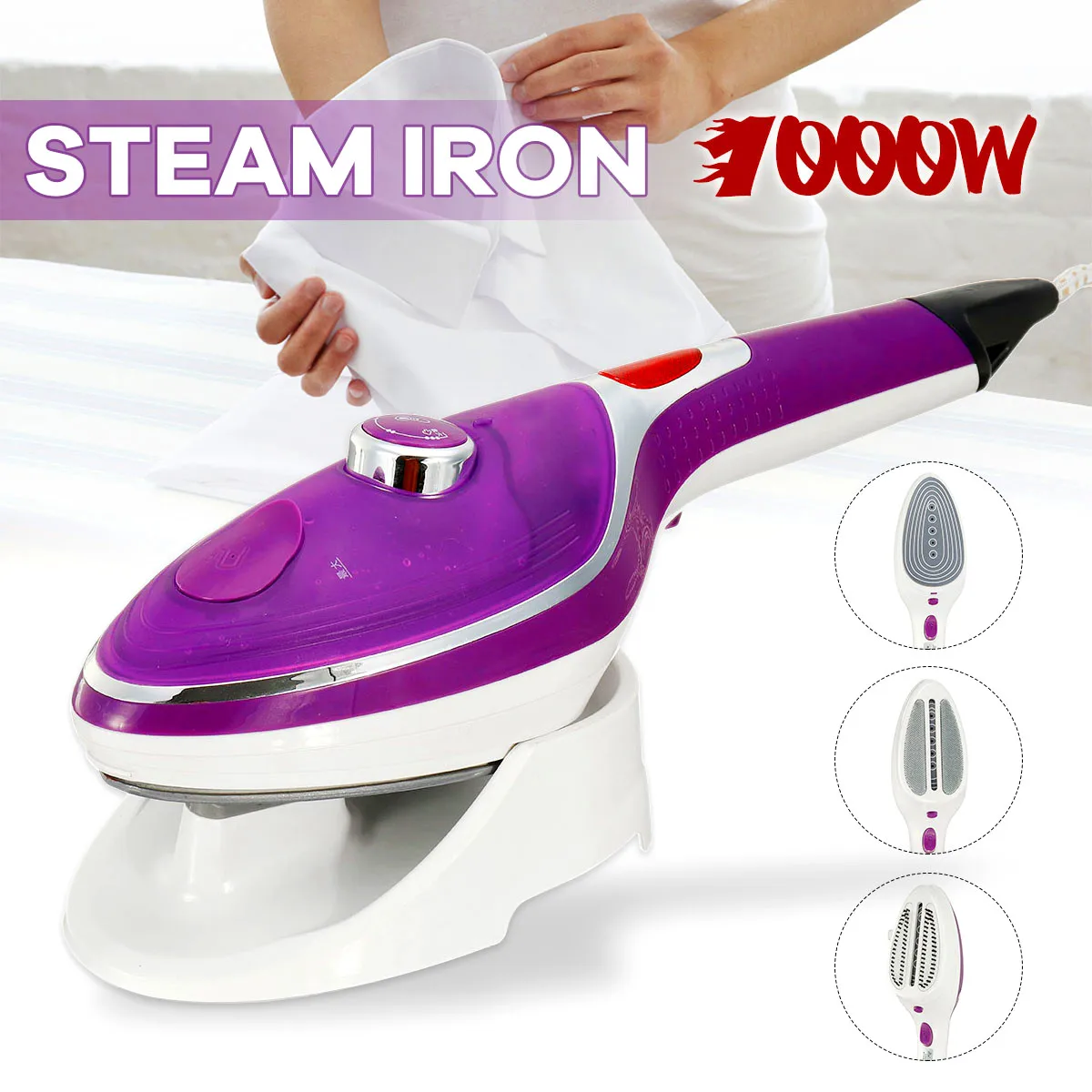 

Newest 1000W Handheld Garment Steamer Appliances Vertical Steamer with Steam Irons Brushes Iron for Home Ironing Clothes 220V