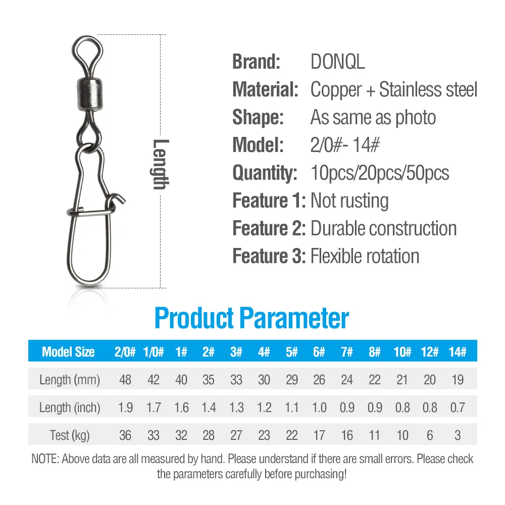 DONQL поворотный Рыболовный соединитель из нержавеющей стали, крючок для быстрой прокатки, фиксатор для безопасности, защелкивающийся рыболовный крючок, приманка, аксессуар для увеличения